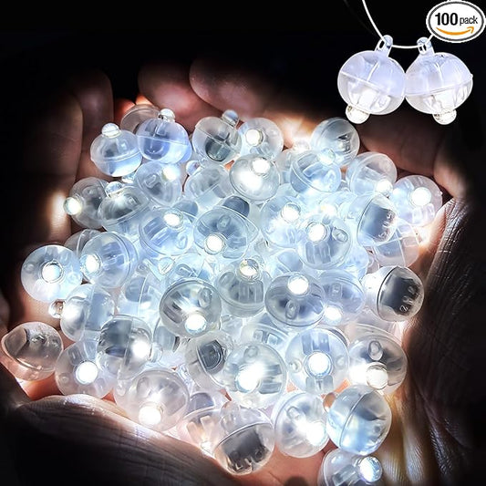 100PCs Mini Led Lights, Led Balloons Light for Party Decorations Neon Party Lights for Paper Lantern Easter Eggs Birthday Party Wedding Halloween Christmas Decoration(Glow steadily White)