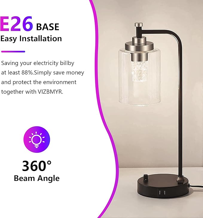 6pcs Acrylic Decorative E26 LED Light Bulbs 5w Equivalent 30 watt, Unique Fancy Light Bulb Soft White 6500k,Non-dimmable Lightbulbs for Living Room Dining Room,150 Lumens (B014-White-6500k, 6pcs)
