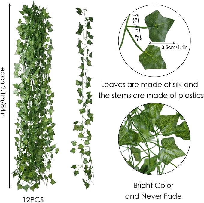 Freyalife Fake Vines for Room Decor(36Pack252Ft) Aesthetic Artificial Plant Ivy Leaves Hanging Greenery Garlands for Home Bedroom Wall Wedding Christmas Party Office patio Indoor, Outdoor Garden Decor