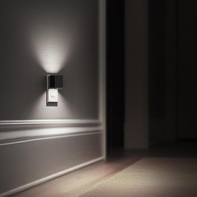 L LOHAS LED Night Light,Night Lights Plug into Wall,[2-Pack] Bright Night Light with Light Sensor,5000K Daylight White,Brightness Adjustable, Modern Nightlight for Bathroom Hallway Kitchen