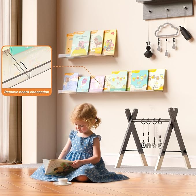 Acrylic Shelves for Bathroom, Clear Floating Shelves for Wall, Wall Organizer Suitable for Bathroom, Bedroom, and Living Room Storage for Make Up,Action Figure,Books -6 Pack