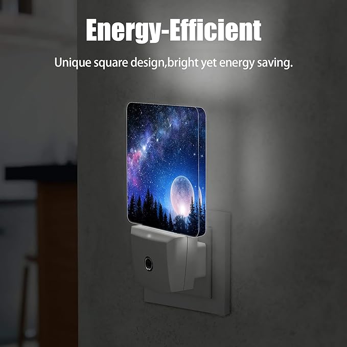 Fantasy Full Moon Dusk to Dawn Night Light, Auto Sensor Lamp Home Indoor Stairway Kitchen Corridor, Night Lights Plug into Wall Decor, Boys Girls Women Men Room Gifts