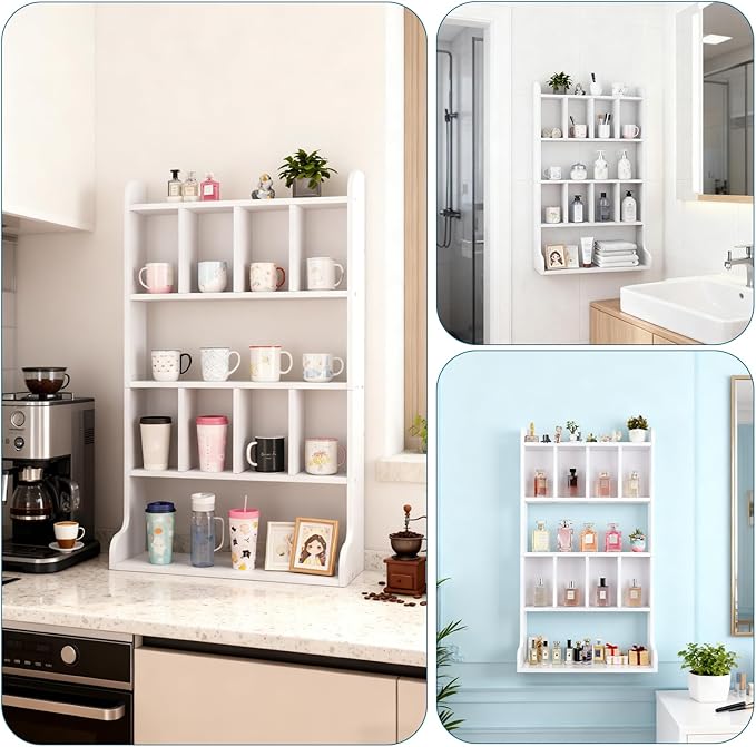 Perfume Organizer Display Case Multi-Tier Trinket Display Shelf for Perfume Crystal Storage Fragrances Collectibles Figures Miniatures Cosmetics Shot Glasses