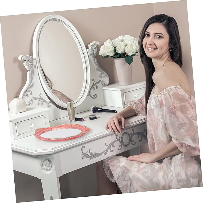 Alipis 1pc Retro Style Decorative Makeup Tray for Perfume and Cosmetics Storage Elegant Mirror Finish for Vanity Bathroom Countertop Household Organizer