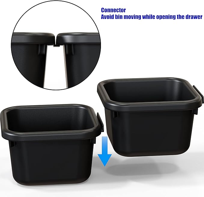 Simple Houseware Interlocking Desk Drawer Bins Organizer, 10 Packs, Black
