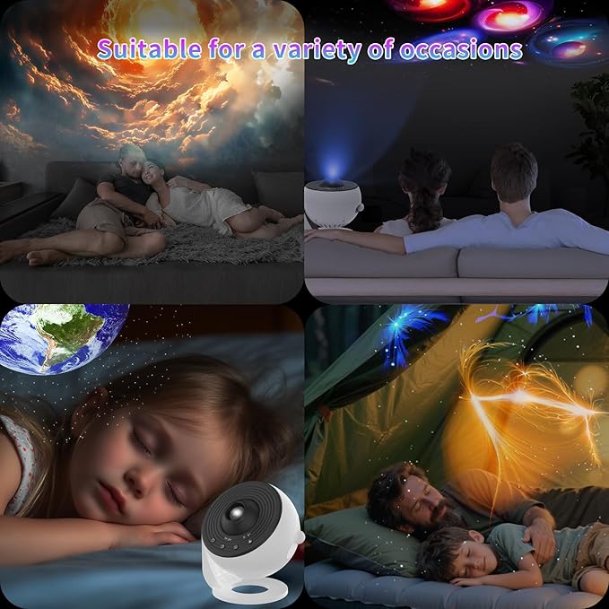 Galaxy Projector Pro Sound Machine, 13 in 1 Planetarium Star Projector for Bedroom, Bluetooth Music & White Noise,Ceiling Night Light with Timer,LED Space Galaxy Lam for Kids Adults Room