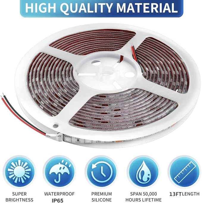 RV Awning Led Lights,12V 13FT Camper Awning Lights for Camper Motorhome Travel Trailer Concession Stands Food Trucks, Waterproof RV Exterior Underglow Light Strip for Party BBQ