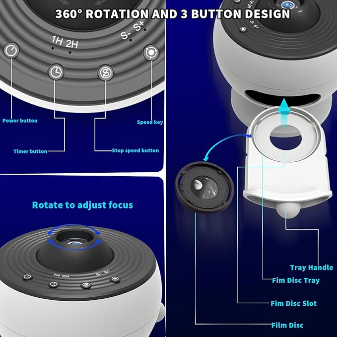 13 in 1 Planetarium Projector, Galaxy Star Projector for Bedroom with Constellation Solar System, 360° Rotating Ceiling Night Light Projector with Timer HD Projection for Kids Adults Room Decor Gift