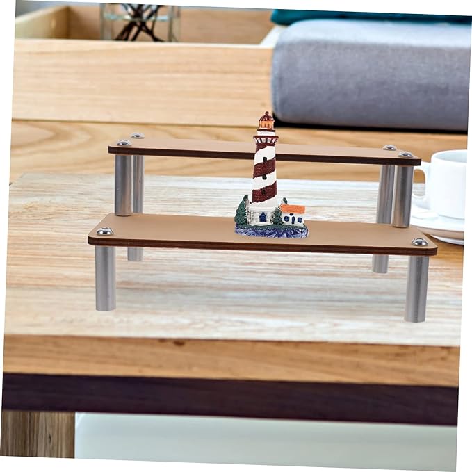 VALICLUD Wooden Display Stand Action Figure Holder Jewelry Display Shelf Makeup Organizer for Vanity