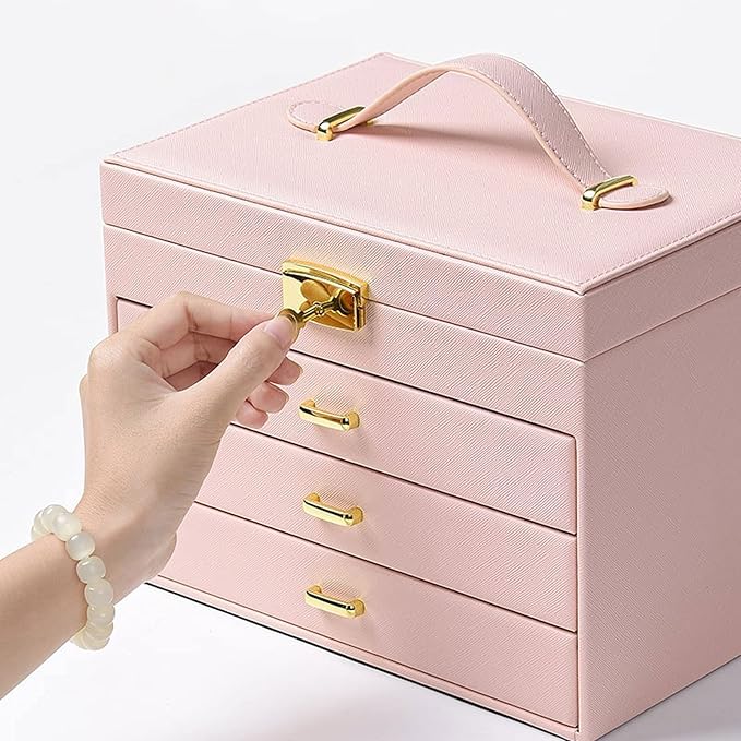 Jewelry Storage Box Makeup Organizers Large Jewelry Box Multi-Layer Jewelry Storage Case Jewelry Organizer Box for Women