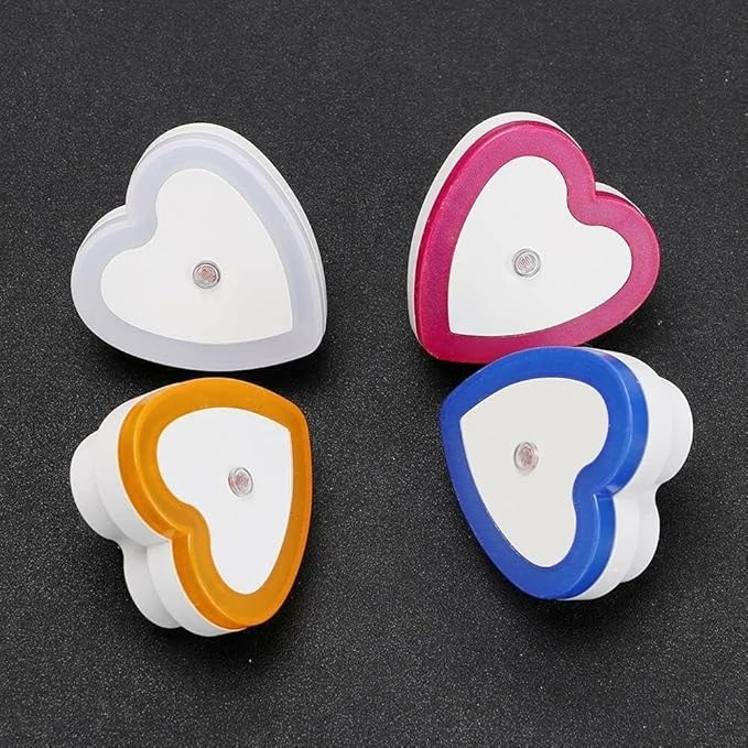 Heart Shaped LED Night Light, 0.5W Plug-in Auto Sensor Control, Wall Light for Bedroom Hallway, Night Lights Heart Decor for Valentine's Day Gifts, Wedding, Party, Room Decor (Blue)