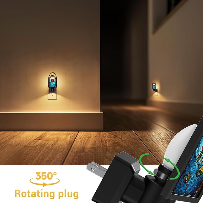 L LOHAS LED Night Lights Plug into Wall, Night Light with Light Sensor, 3000K Soft White, 0-100LM Brightness Adjustable, Acrylic Rose Nightlight for Bathroom Bedroom Hallway
