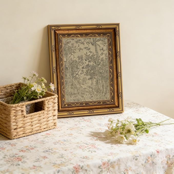 Vintage Gold Framed Wall Art Antique Sketch Landscape Wall Decor Picture Dark Moody Retro Country Farmhouse Gallery Aesthetic Poster Print for Living Room Bedroom Kitchen Shelf 12x16in