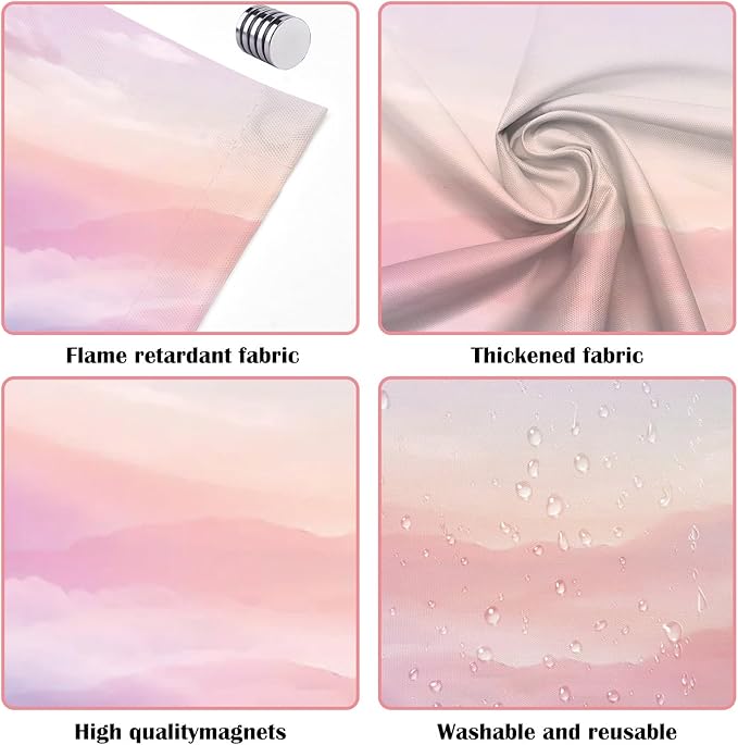 ANGSYLTH 2 Pcs Fluorescent Light Covers - 4 x 2 Feet Covers for Ceiling Lights, Magnetic Light Filters for Classroom, Office, Hospitals, Home (Pink - Sky)