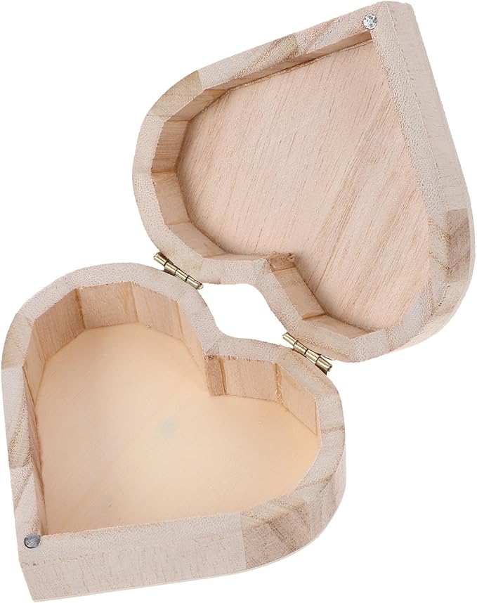 LIFKOME Vintage Heart-shaped Wooden Jewelry Box with Large Capacity for Women Makeup Organizer Case for Home Decor and Scratch Protection