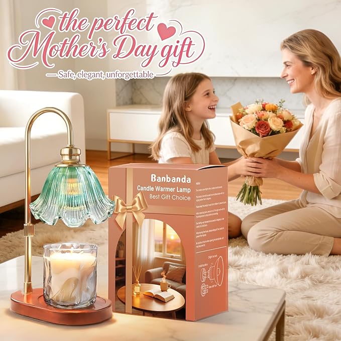 Banbanda Candle Warmer Lamp with Timer: Mothers Day Gifts,Birthday Gifts for Women, House Warming Gifts New Home Decor – Height Adjustable Candle Lamp
