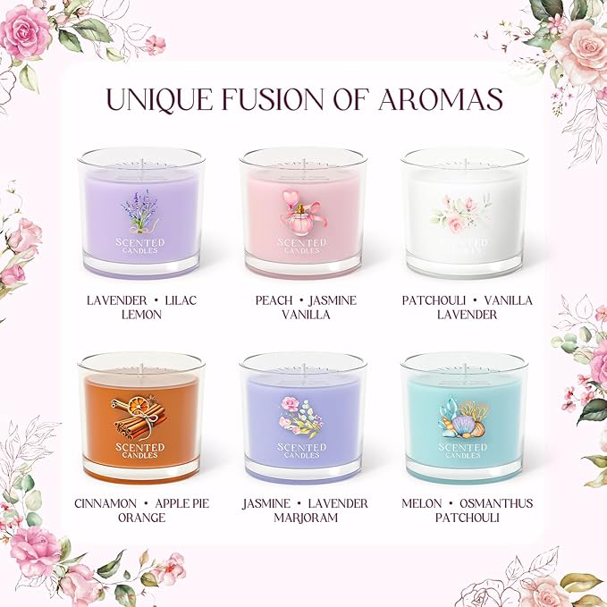 CHILLFLAME 30th Birthday Gifts for Women, Birthday Candle Gift Set for Her, 6 Scented Votive Candles, Candles Gifts for Women/Men (6 Color, 14 oz)
