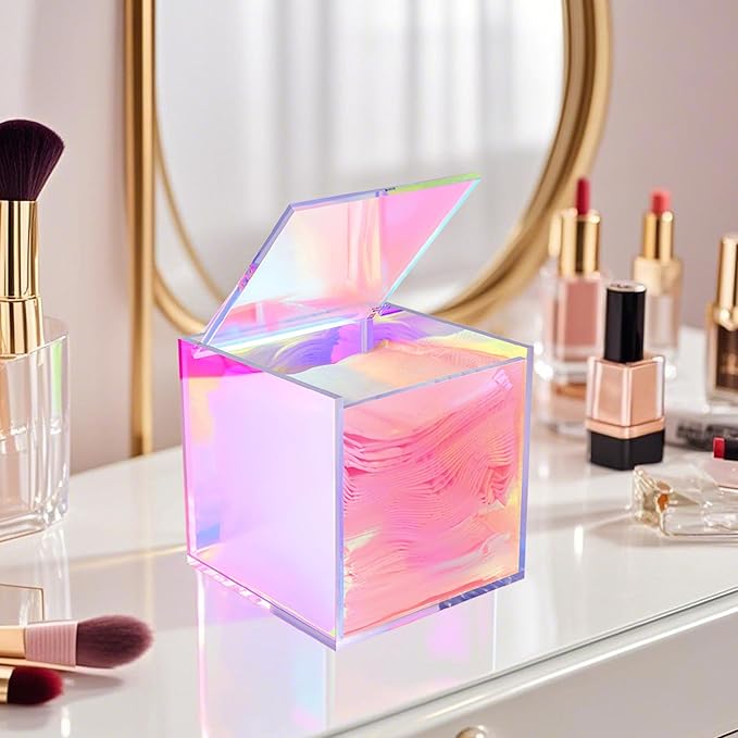 KissYou Acrylic Box with Lid Clear Display Case Gift wrap Boxes Prism Box Transparent Square Cube Storage Organizer Containers for Wedding,Birthday