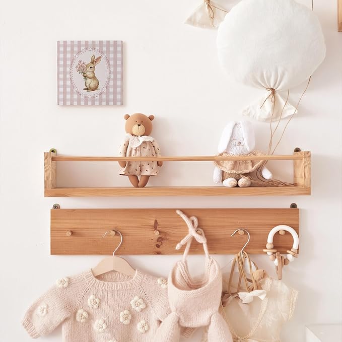 Pink Bunny Wood Box Sign Desk Decor, Bunny Decorations, Pink Easter Theme Wooden Block Box Sign Decoration for Home Office Shelf Table Decor 5x5