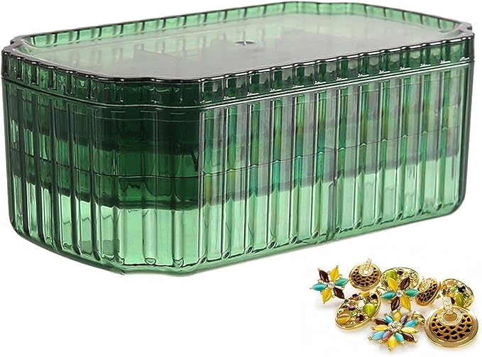 Cosmetic Case Jewelry Box Makeup Case Organizer - Stackable Removable 3 Layer Jewelry Display Case for Rings Bracelets Necklaces