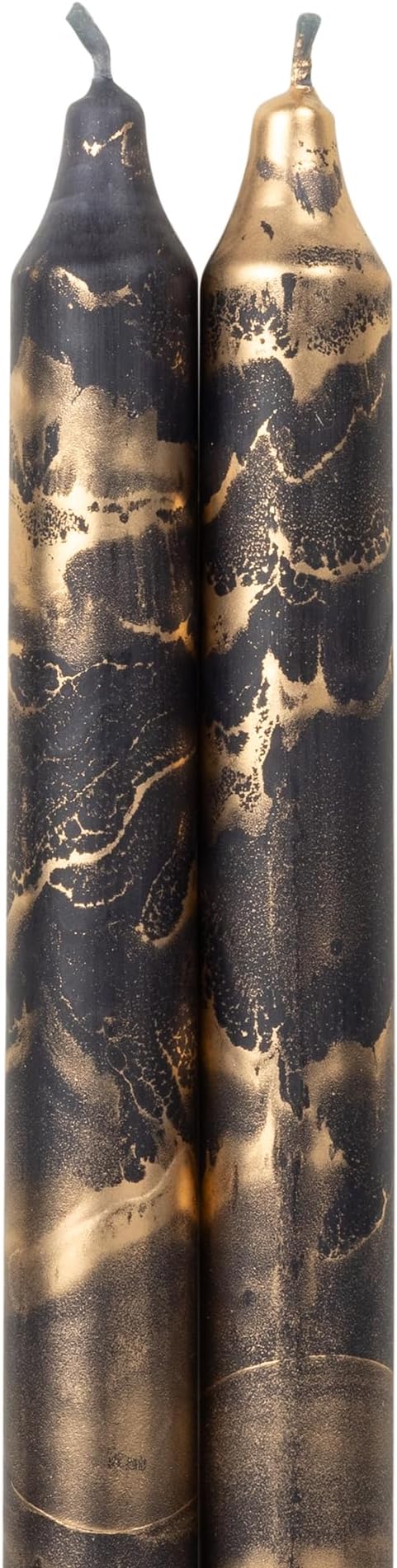 Northern Lights Candles - Premium Decorative Tapers - 12" 2PK - Graphite w/Gold - 73309