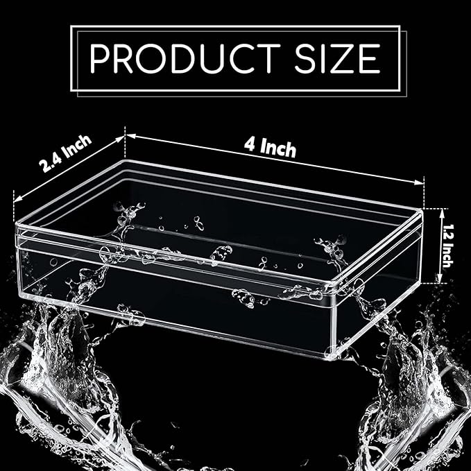 KissYou Acrylic Box 4 Pieces Small Clear Box with Lid Jewelry Storage Contanier Graduation Wedding Birthday Party Candy Boxes
