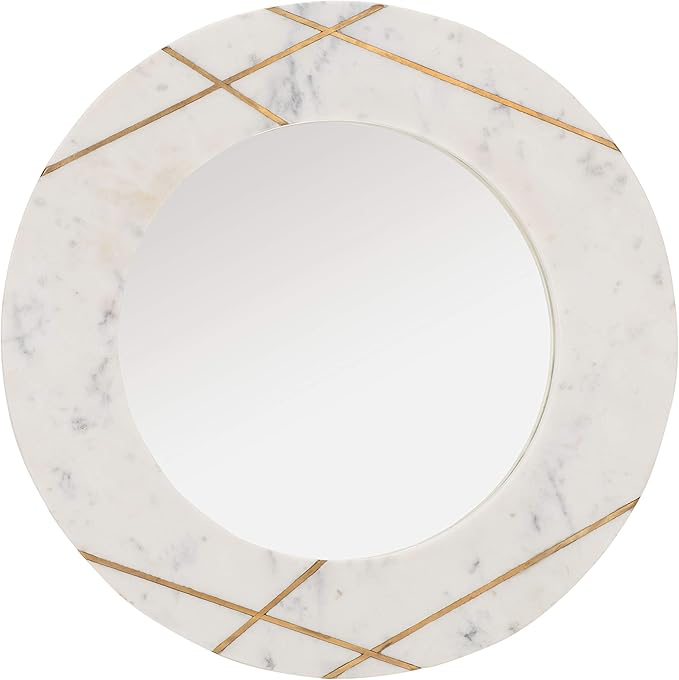 SAFAVIEH Home Hale 23-inch Marble Round Decorative Accent Mirror