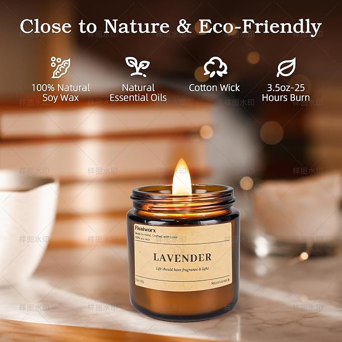 9 Pack Soy Candles for Home Scented |（Apple Cinnamon/Amber/Vanilla） Long-Lasting 270 Hours, Natural Scented Candles Gift for Women & Men, Birthday, Mother’s Day, Christmas, Thanksgiving