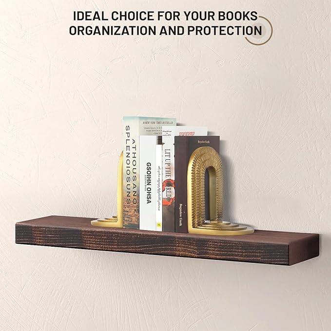 Decorative Gold Bookends for Heavy Books - Set of 2 Vintage Arch Book Ends for Shelves Non-Skid Book Stopper for Christmas Birthday Mother’s