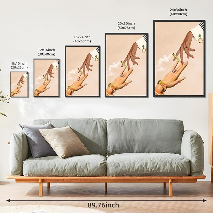 RINMFEO Trippy Deep Talks Wall Art Print Funky Decor Retro Collage Art Psychedelic Vintage Poster Mindful Aesthetic 12x16inch Black frame
