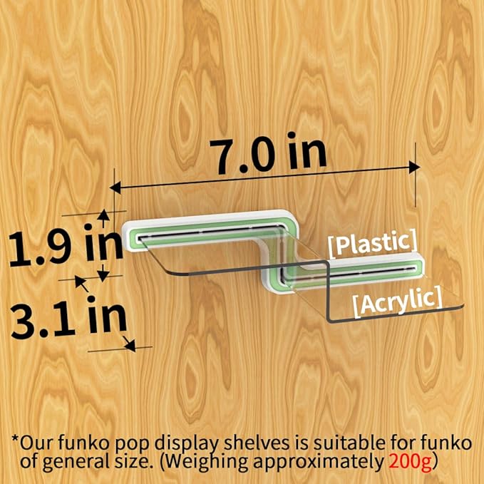 YODAR 5 Pack Clear Acrylic Organizers Shelves for Funko Pop Figures, Invisible Riser Display Shelf for Wall Storage Decor, Floating Display Ledge for Figures Stand Collection, Shining at night