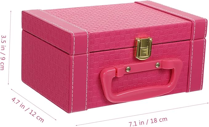 balacoo Elegant Jewelry Box Organizer Pink Storage Case for Jewelry Makeup and Accessories Buckle Lock for Women and Girls