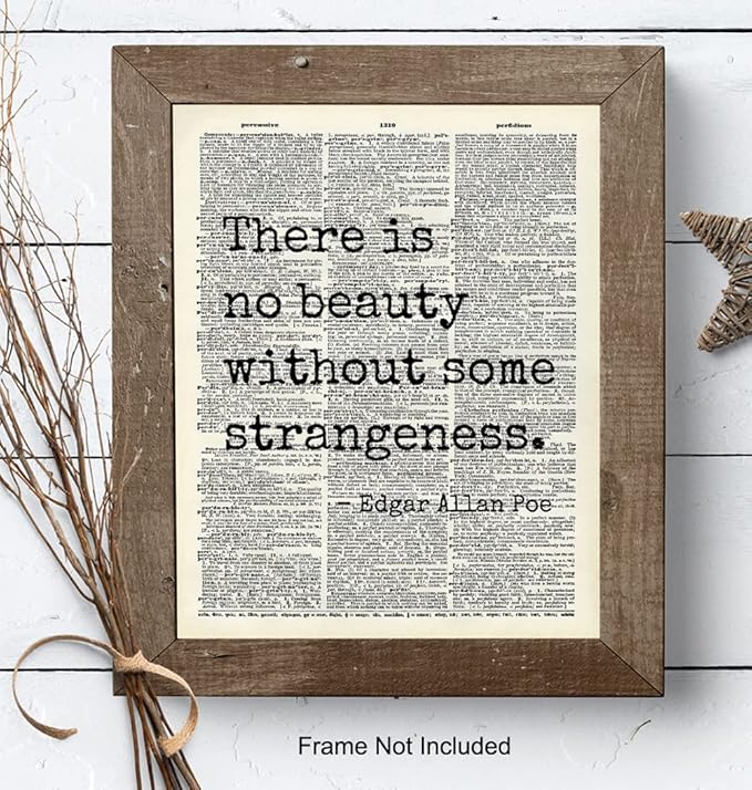 Edgar Allan Poe Gothic Art LARGE 11x14 - Retro Goth Wall Decor for Home, Office, Living Room, Bedroom, Bathroom - Famous Quotes Typography Wall Art for Poetry Fans, Vintage Horror Fans - Unframed
