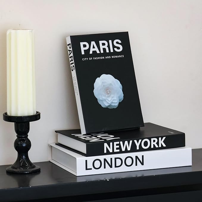 Decorative Books for Home Decor, 3 Pcs Aesthetic Fake Books Set, Modern Neutral Coffee Table Decor, Decorative Book Boxes for Living Room Shelf Styling