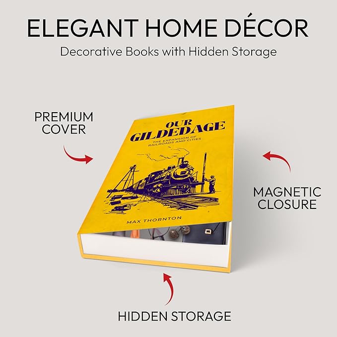 Decorative Books | Yellow 10 Book Set with 3 Sizes | Preassembled with Hidden Storage | Perfectly Stackable for Easy Home Staging | Book Decor to Elevate Your Space | Home Decor Made Simple!