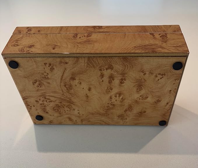 Cruiser's Caché Burl Wood Design Luxe Decorative Box | Fully Suede-Lined | Large - 10 inches