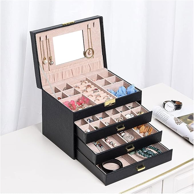 Jewelry Storage Box Makeup Organizers Large Jewelry Box Multi-Layer Jewelry Storage Case Jewelry Organizer Box for Women