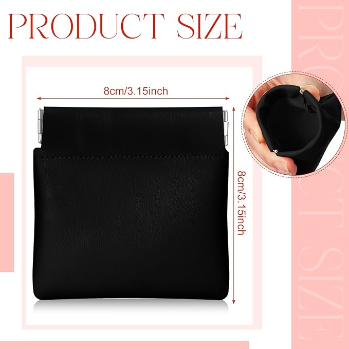 50 Pcs PU Leather Jewelry Pouch Jewelry Travel Bag Jewelry Gift Bags Pocket Cosmetic Bag Portable Jewelry Organizer (Black)