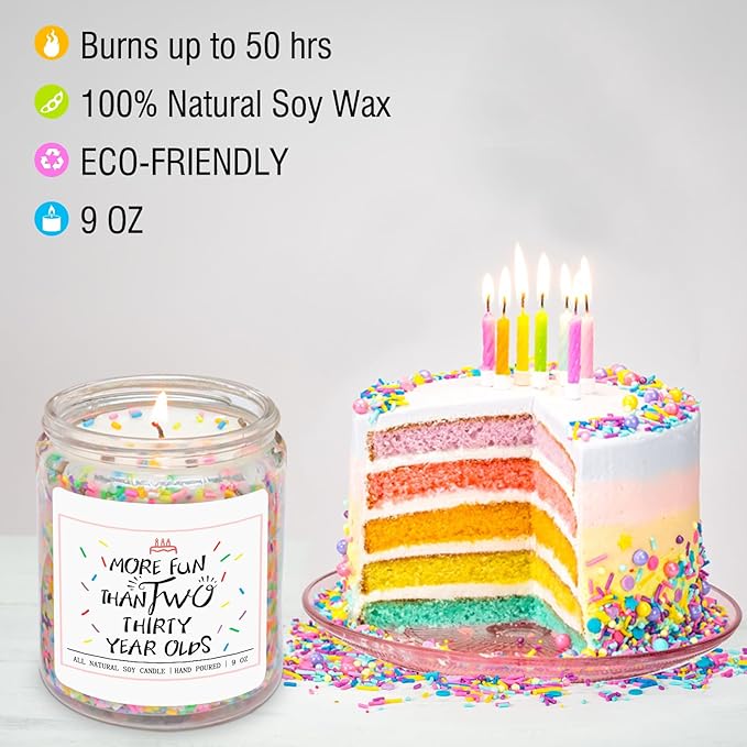 Homsolver 60th Birthday Gifts for Women, Best Ideas Birthday Decorations Candle Gift for Mom, Friends, Wife, Sister, Grandma, Vanilla Cream Scent Handmade Aromatherapy Candles