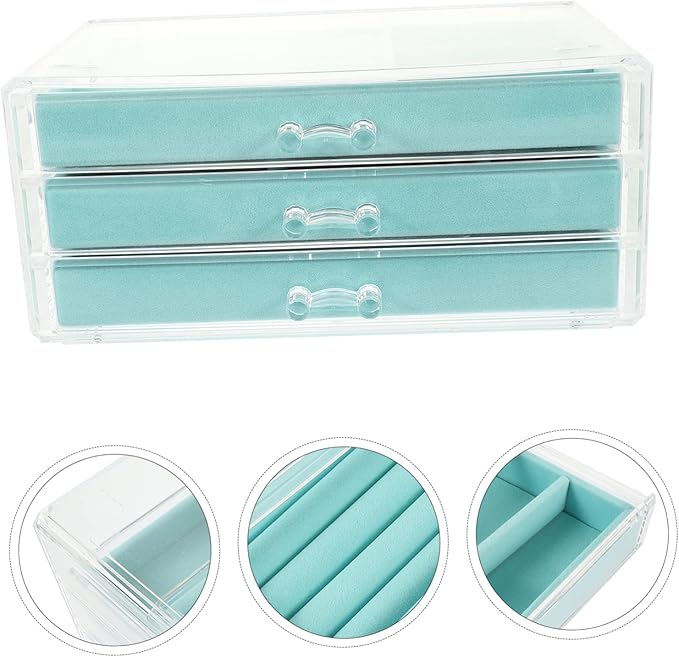 PartyKindom Multi-layer Jewelry Storage Box for Necklaces Bracelets and Earrings Compartment Organizer for Makeup and Accessories Stylish Display Case