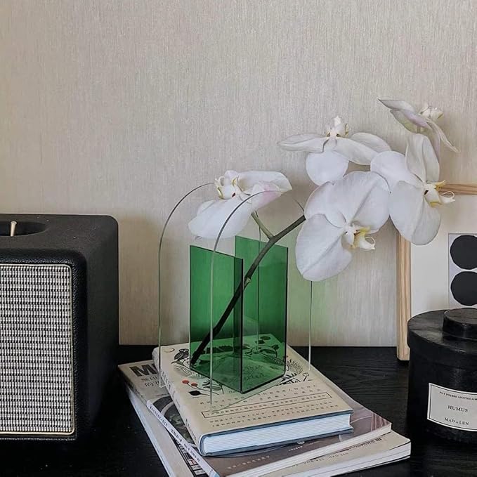 Acrylic Flower Vase Make-up Brush Organizer Elegant Modern Design Vase for Home Office