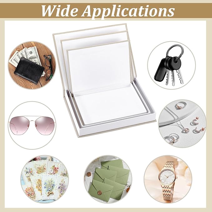 Beautiful Decorative Books Set of 3 Modern Linen Decorative Faux Book Boxes Bookshelf or Mantel Decor Photo Storage Keepsake Box Faux Book Decor for Coffee Table Bookshelf Entryway Tables