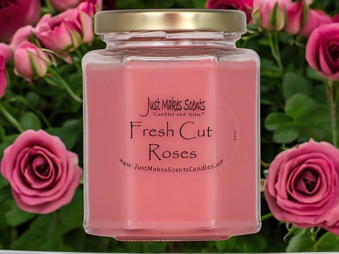 3 Pack - Fresh Cut Roses Scented Blended Soy Candle by Just Makes Scents