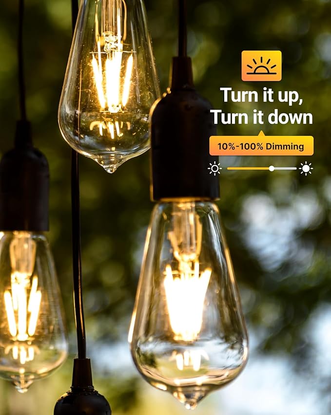 Sunco 6 Pack Dusk to Dawn LED Outdoor Lights Bulb, ST64 Edison Style Automatic Light Sensing Bulbs, 800 LM, 7W (60W Equivalent), ST19, 3000K Warm White, E26 Base UL