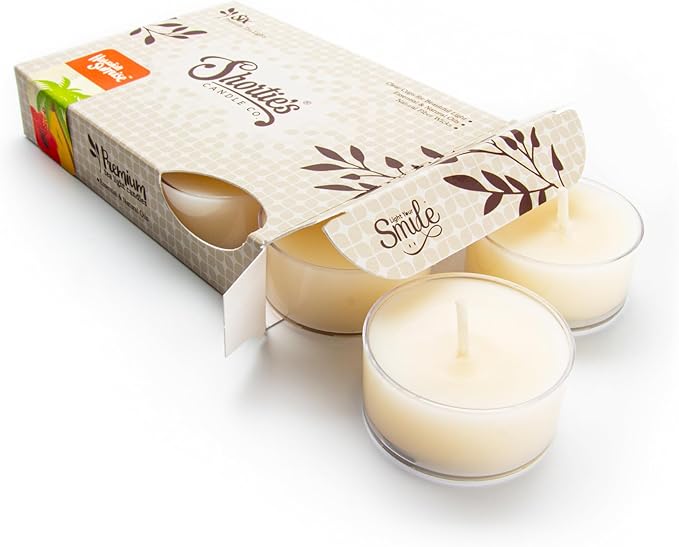 Shortie's Candle Company Hawaiian Sunrise Premium Tealight Candles - Highly Scented with Essential Oils - 6 Orange Tea Lights - Beautiful Candlelight - Made in the USA - Fresh & Clean Collection