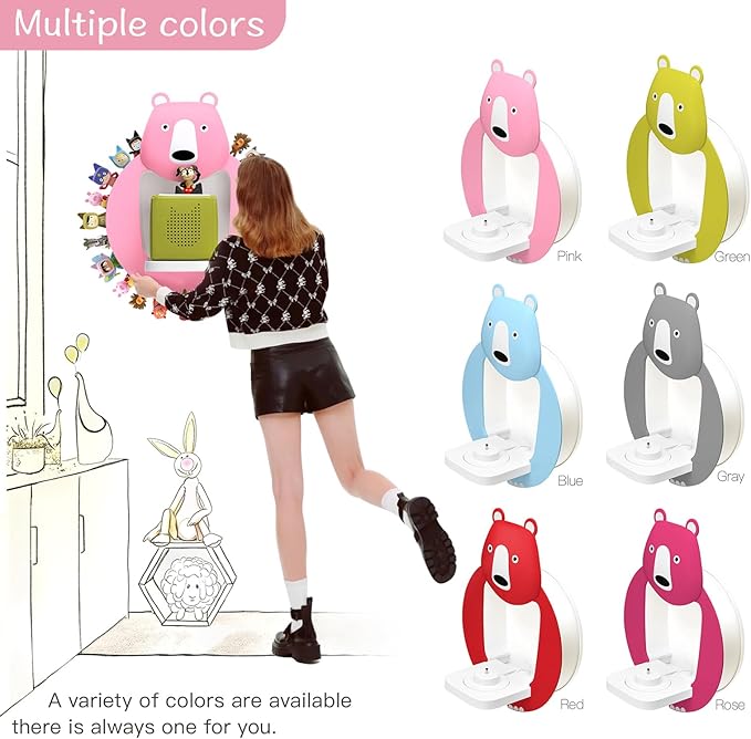 TonieBox Storage,Tonies Storage Shelf,Creative Bear Design Children's Magnetic Tonies Shelf,30-40pcs Tonies Figures Floating Shelf for Tonies Figures Display (Pink).