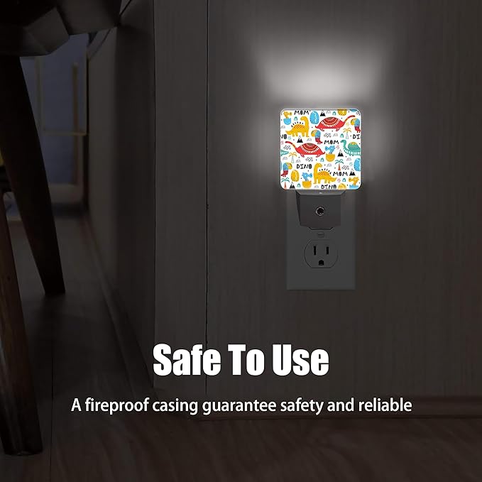 Cute Dino Night Light, Egg Night Lights Plug into Wall Decor for Bedroom, Bathroom, Hallway, Kitchen, Dusk to Dawn Sensor Nightlights for Boys Girls Women Men Room Gifts