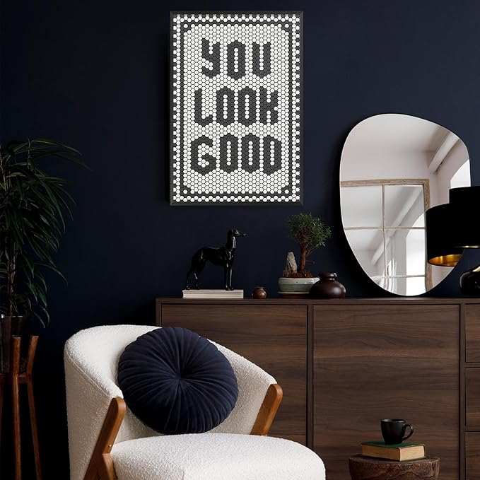 You Look Good Inspirational Posters Trendy Minimalist Black And White Quotes Canvas Wall Art Preppy Positive Affirmations Wall Decor For Bedroom Dorm Apartment Bathroom 16x24in Unframed
