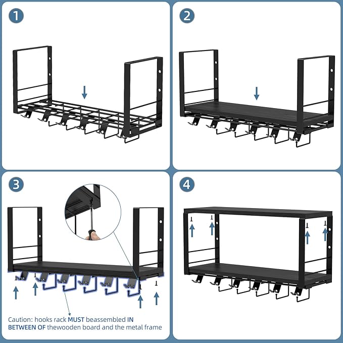 TJ.MOREE 2 Tier Floating Shelf Compatible with Tonal Accessories, T-Bracket Lock Adapters Hanger, Wall Mount Home Gym Storage Rack for Fitness Equipment（Black