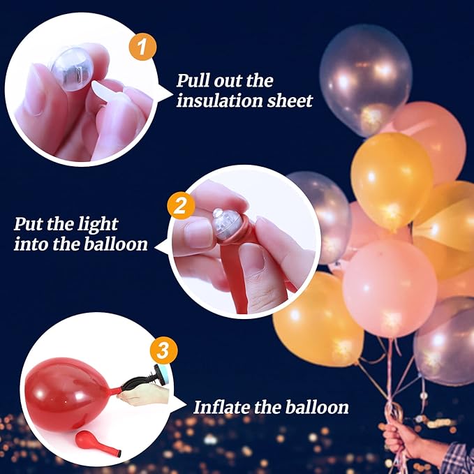 200PCs Balloon Lights, Long Standby Time Mini Ball Light, Mini Led Lights for Paper Lantern, Easter Eggs and Party Wedding Birthday Festival Christmas Decoration (Glow steadily Blue)